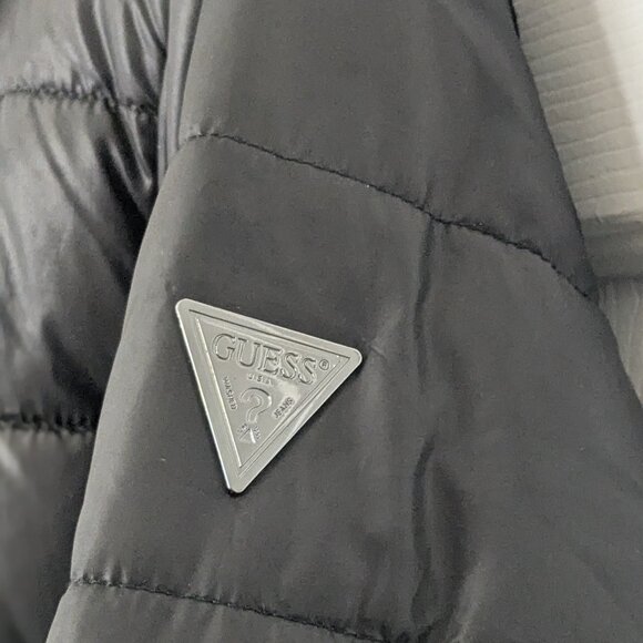 Guess Women's 3/4 Length Puffer Jacket With Pockets and Hood Sz XL Black - Picture 4 of 16